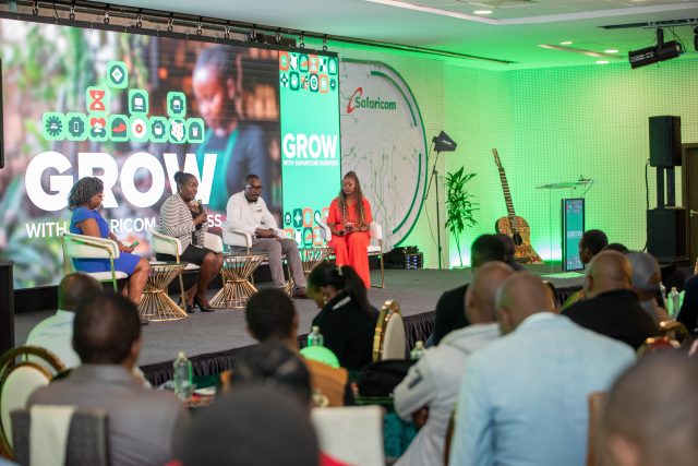 Panel speakers (left to right): Laura Chite, Cecilia Mwendwa, Septone Otieno, and Zellipah Kaniaru during the Grow with Safaricom Business Forum.